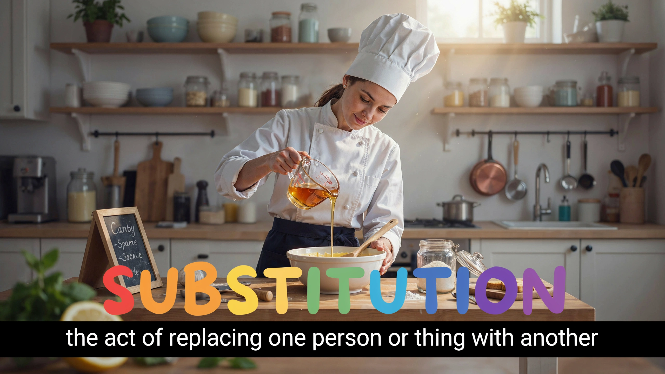 English Illustration for substitution